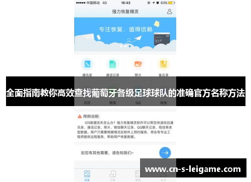 全面指南教你高效查找葡萄牙各级足球球队的准确官方名称方法 全面指南教你高效查找葡萄牙各级足球球队的准确官方名称方法